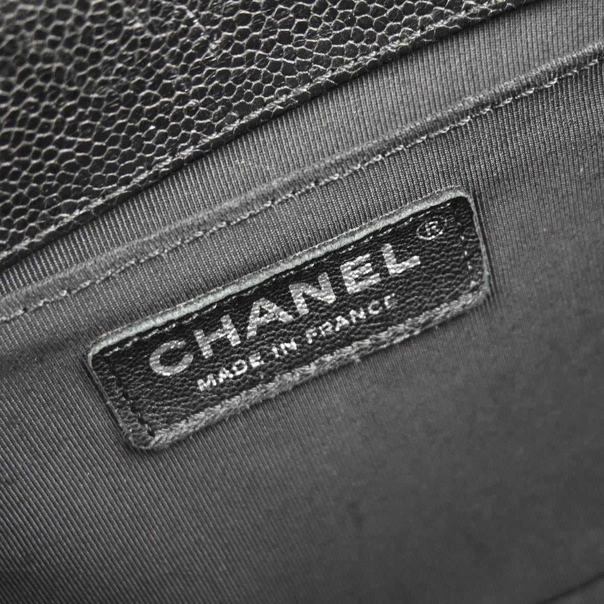 Boy Chanel Black Caviar Skin Medium Chain Shoulder Bag