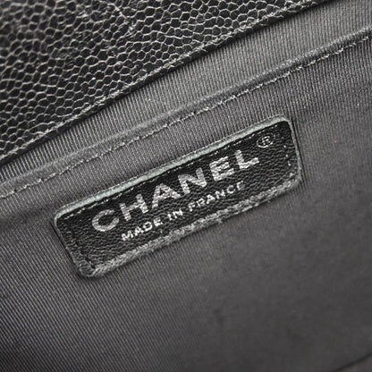 Boy Chanel Black Caviar Skin Medium Chain Shoulder Bag