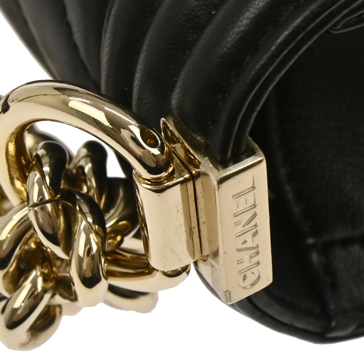 Boy Chanel Black Lambskin Small Chain Shoulder Bag