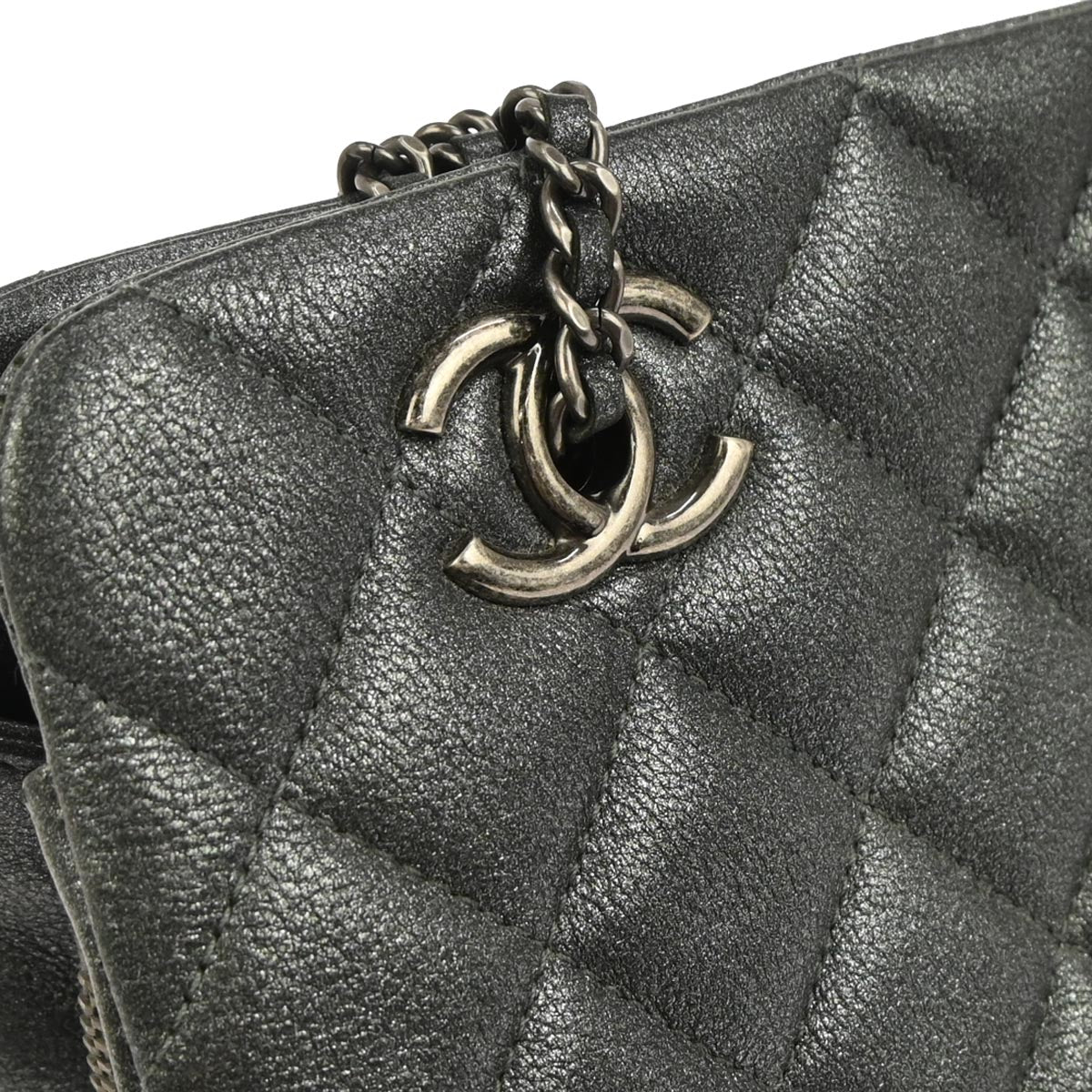 Chanel 2015-2016 Metallic Blue Calfskin Paris-Salzburg CC Eyelet Tote Bag