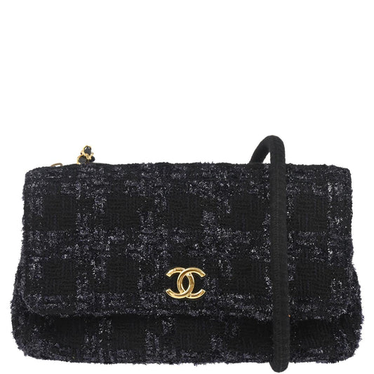 Chanel Black Tweed Double Sided Shoulder Bag