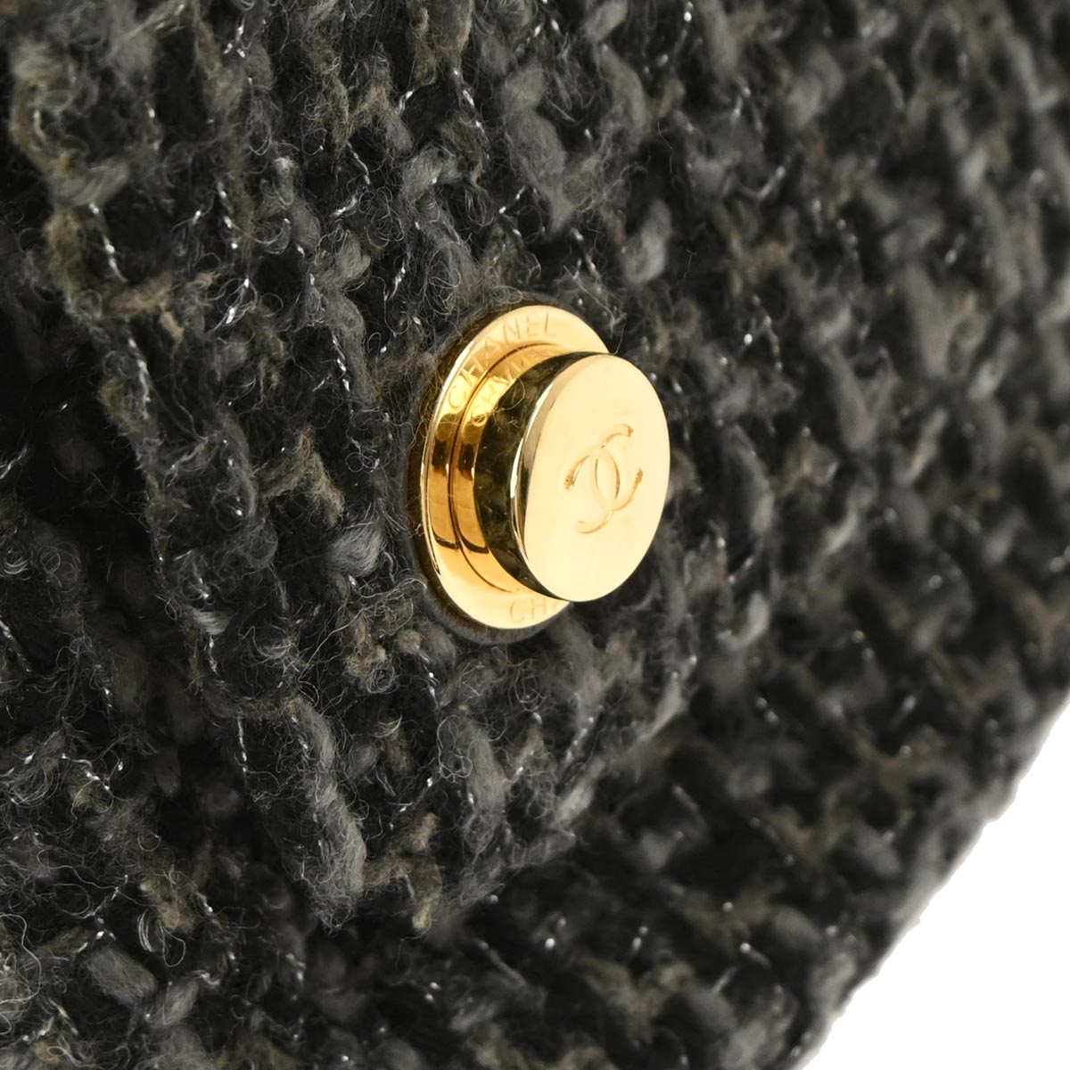 Chanel Black Tweed Double Sided Shoulder Bag