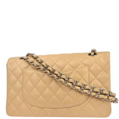 Chanel Beige Caviar Skin Medium Classic Double Flap Shoulder Bag