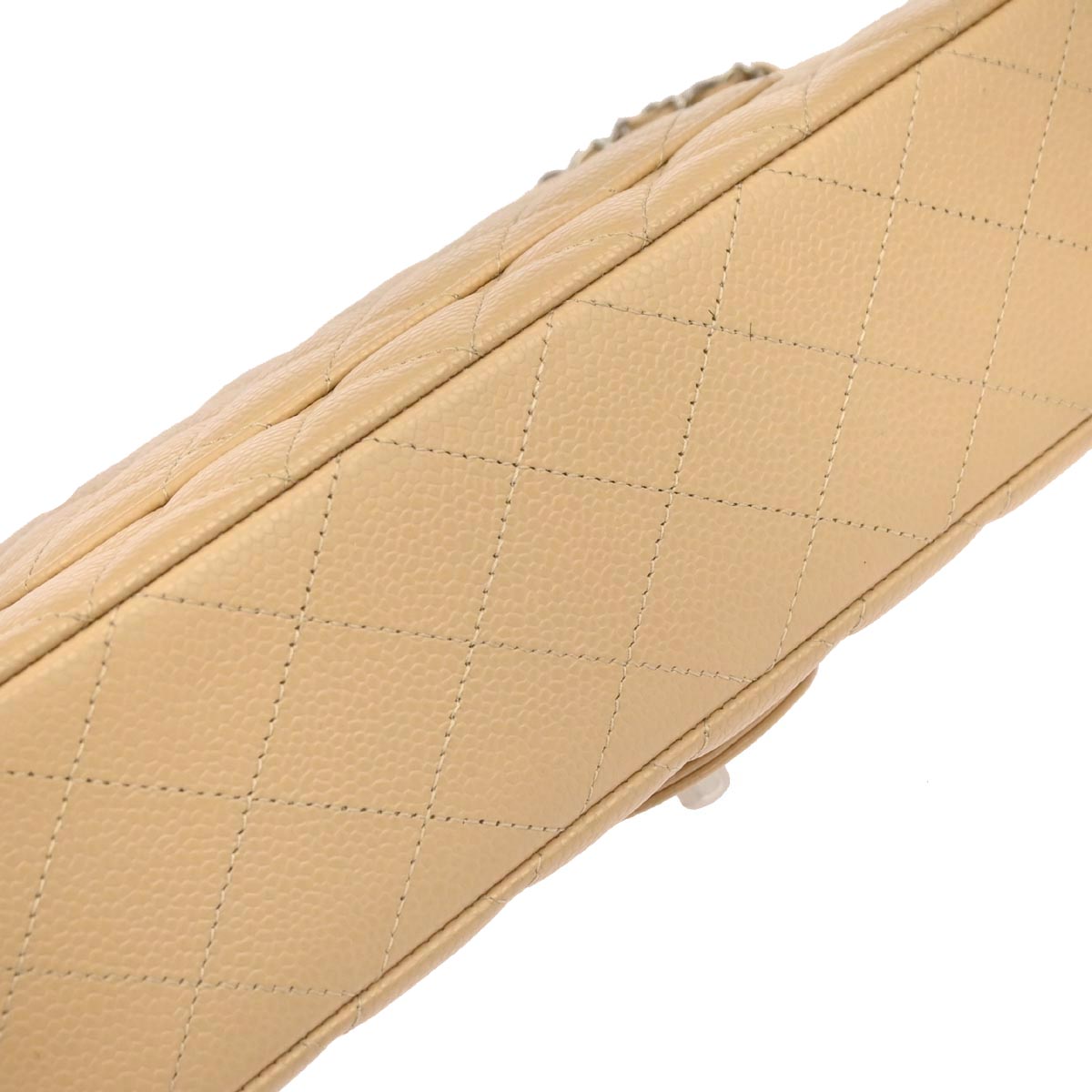 Chanel Beige Caviar Skin Medium Classic Double Flap Shoulder Bag