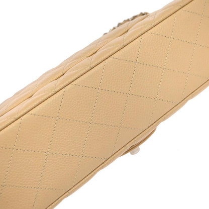 Chanel Beige Caviar Skin Medium Classic Double Flap Shoulder Bag