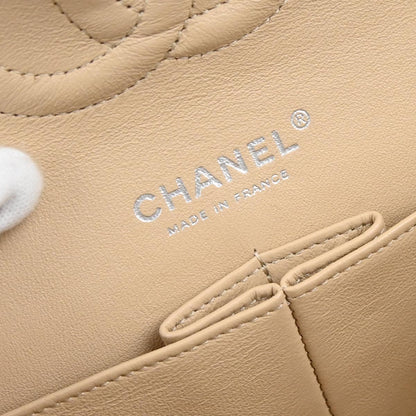 Chanel Beige Caviar Skin Medium Classic Double Flap Shoulder Bag