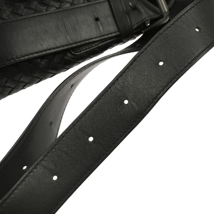 Bottega Veneta Black Calfskin Intrecciato Messenger Bag