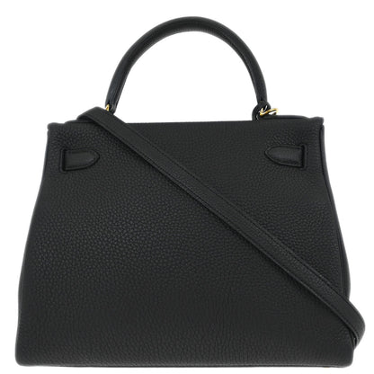 Hermes Black Togo Kelly 28 Retourne 2way Shoulder Handbag