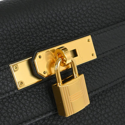Hermes Black Togo Kelly 28 Retourne 2way Shoulder Handbag