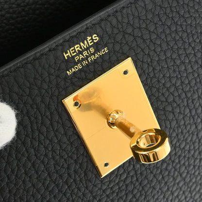 Hermes Black Togo Kelly 28 Retourne 2way Shoulder Handbag