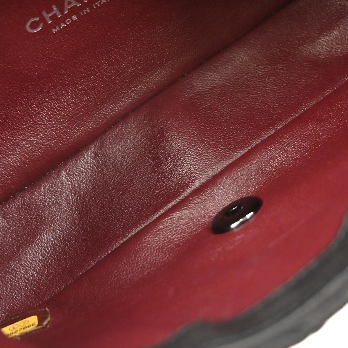 Chanel Black Calfskin Studded Single Flap Shoulder Bag