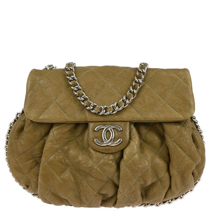 Chanel Brown Calfskin Chain Around Shoulder Bag