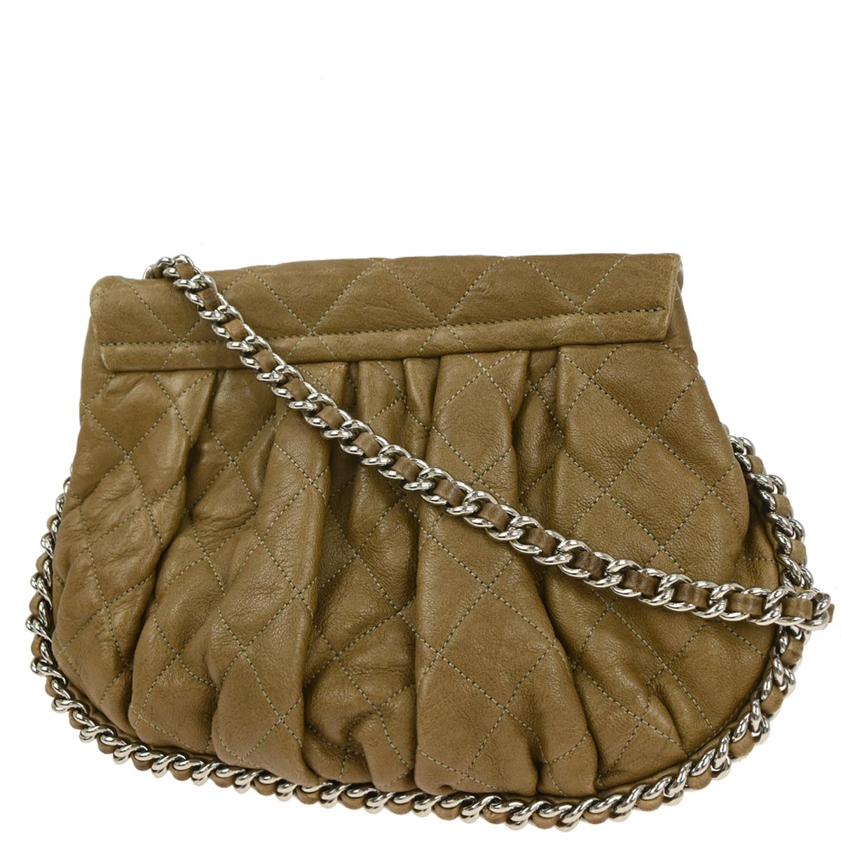 Chanel Brown Calfskin Chain Around Shoulder Bag