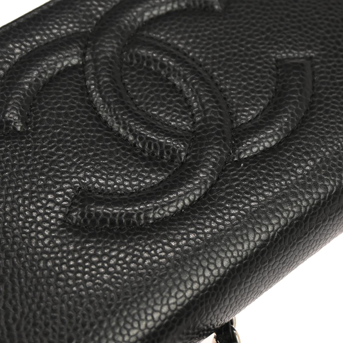 Chanel Black Caviar Skin Timeless WOC Wallet on Chain Bag