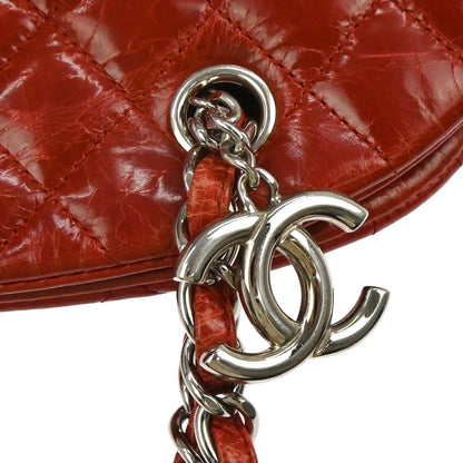 Chanel Red Patent Leather Medium Mademoiselle Bowling Bag