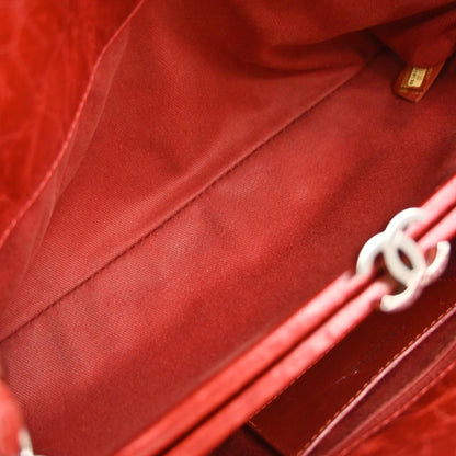 Chanel Red Patent Leather Medium Mademoiselle Bowling Bag