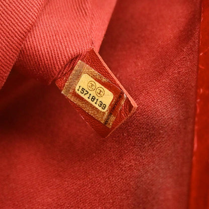 Chanel Red Patent Leather Medium Mademoiselle Bowling Bag