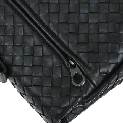 Bottega Veneta Black Calfskin Intrecciato Briefcase Handbag