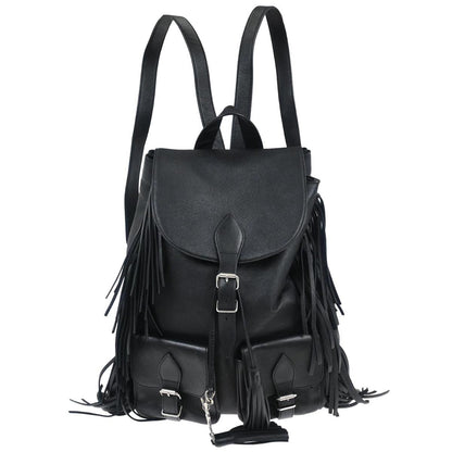 Saint Laurent Black Fringe Festival Backpack