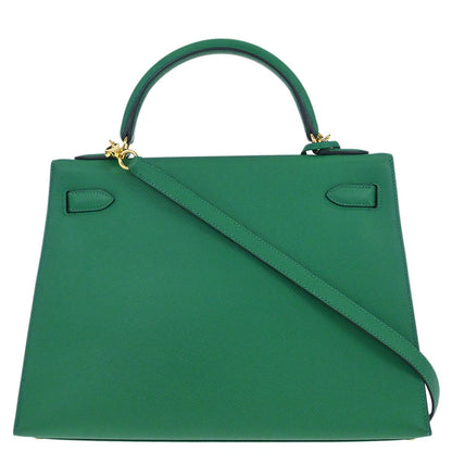 Hermes Vert Vertigo Epsom Kelly 32 Sellier 2way Shoulder Handbag