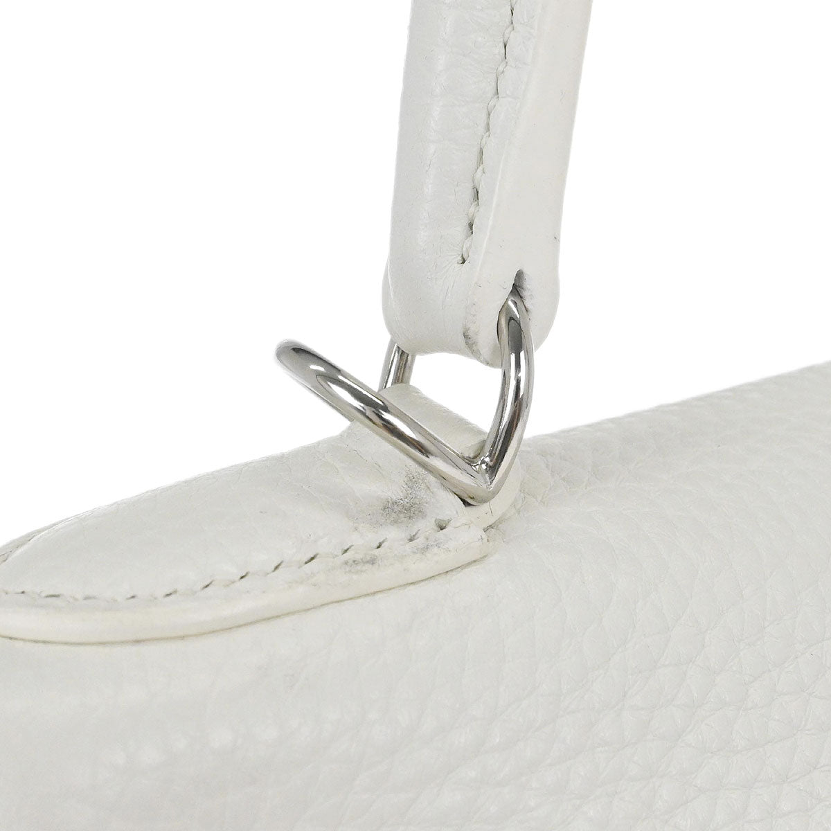 Hermes White Taurillon Clemence Kelly 28 Retourne 2way Shoulder Handbag