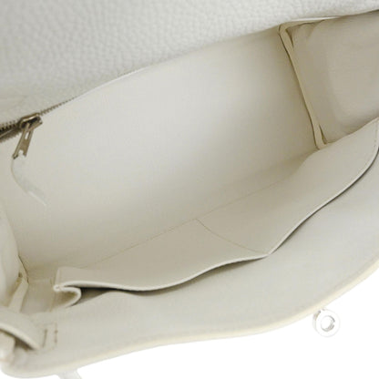 Hermes White Taurillon Clemence Kelly 28 Retourne 2way Shoulder Handbag