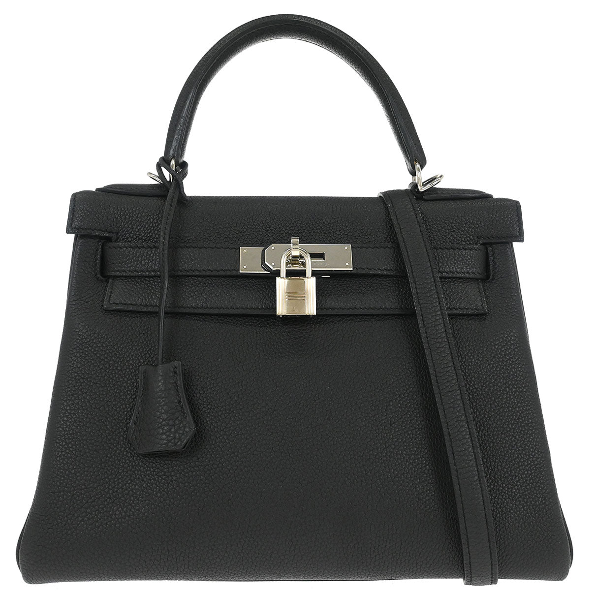 Hermes Black Togo Kelly 28 Retourne 2way Shoulder Handbag