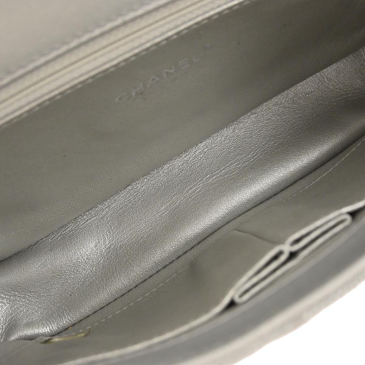 Chanel Silver Caviar Skin CC Filigree Flap Bag Shoulder Bag