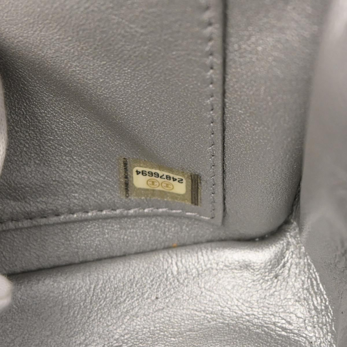 Chanel Silver Caviar Skin CC Filigree Flap Bag Shoulder Bag