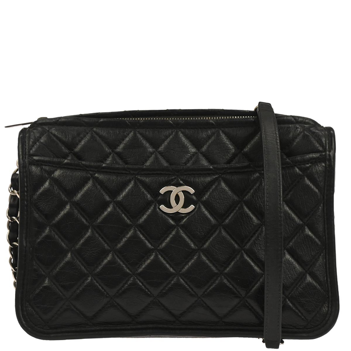 Chanel Black Calfskin Camera Bag Shoulder Bag