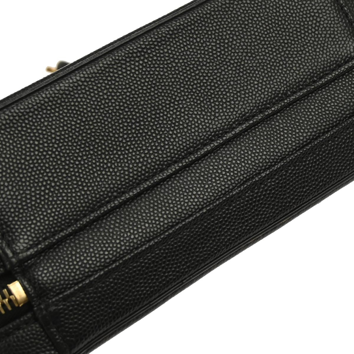 Chanel 2019 Black Caviar CC Filigree 2way Vanity Shoulder Handbag