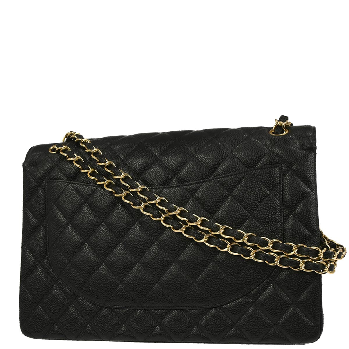 Chanel Black Caviar Skin Classic Double Flap Shoulder Bag