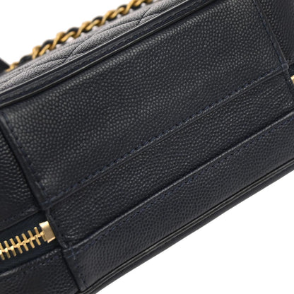 Chanel Navy Caviar CC Filigree 2way Vanity Shoulder Handbag