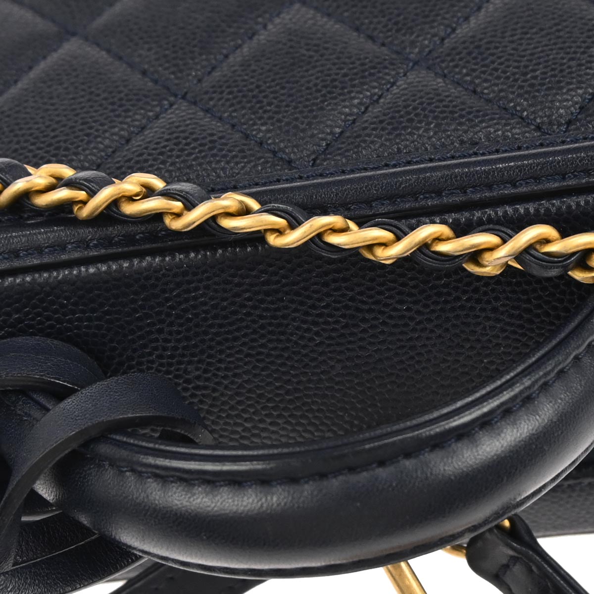 Chanel Navy Caviar CC Filigree 2way Vanity Shoulder Handbag