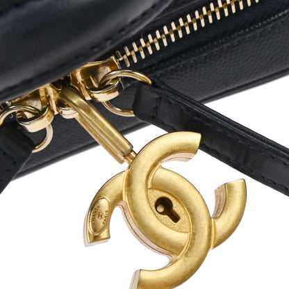 Chanel Navy Caviar CC Filigree 2way Vanity Shoulder Handbag