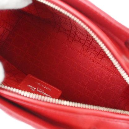 Christian Dior Red Lambskin Medium Lady Dior Cannage 2way Shoulder Handbag
