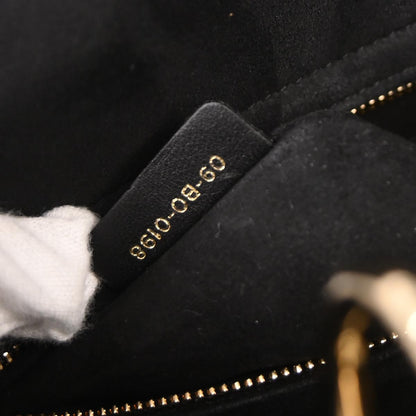 Christian Dior Black Lambskin Large Lady Dior Cannage Handbag