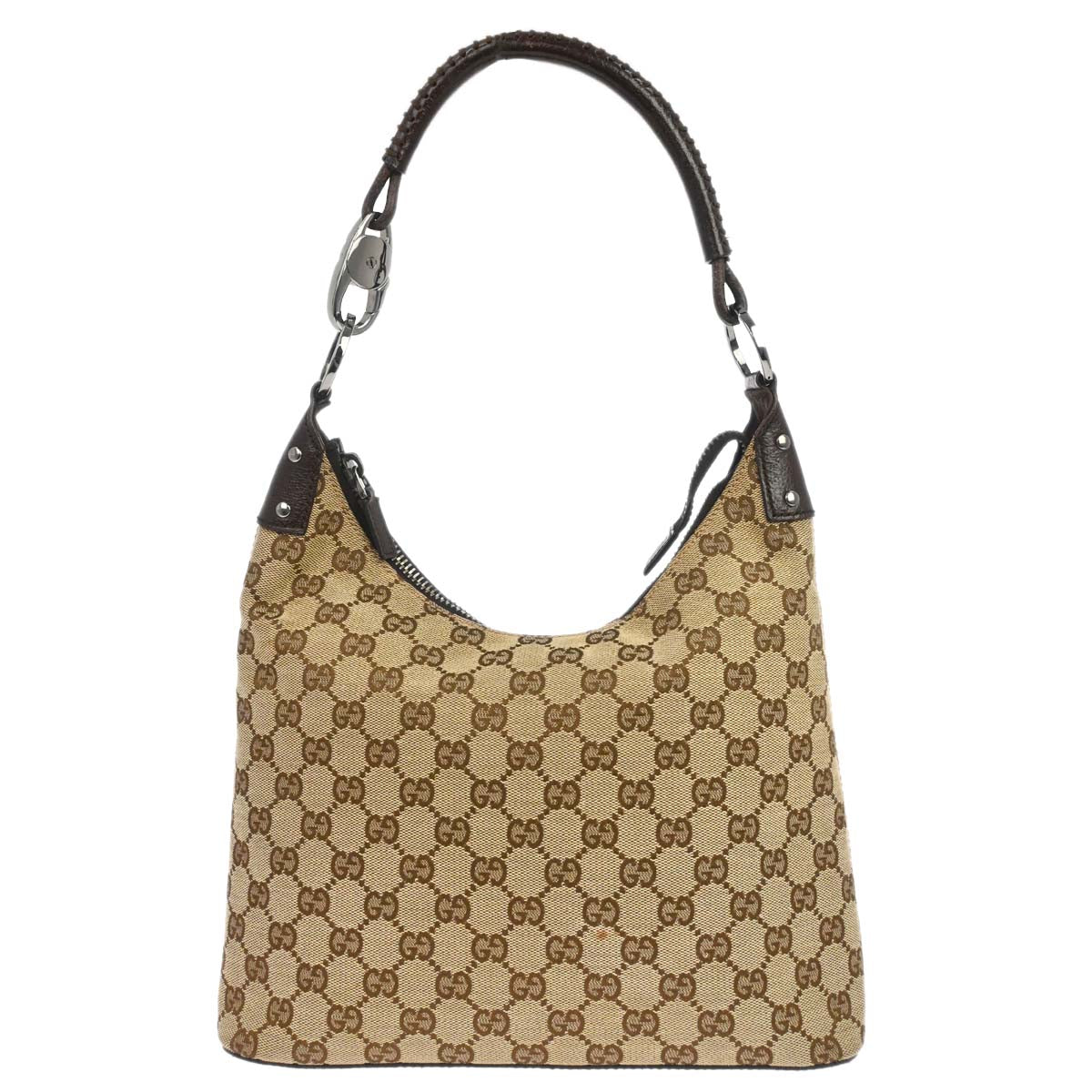 Gucci Beige Canvas GG Hobo Handbag