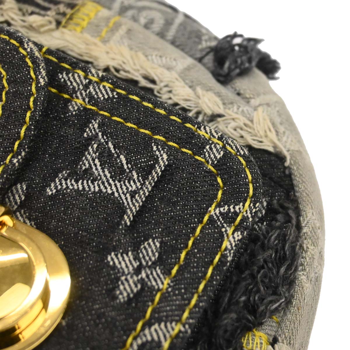 Louis Vuitton Gray Monogram Denim Patchwork Pouchy Handbag M95383