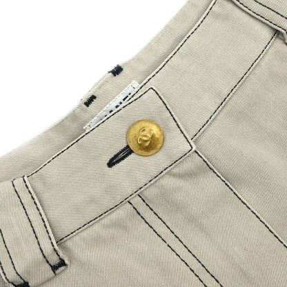 Chanel Long Denim Pants Beige #36