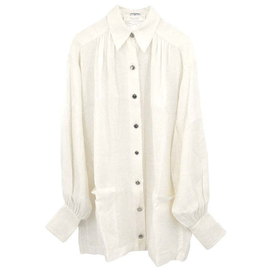 Chanel Blouse Shirt White #38