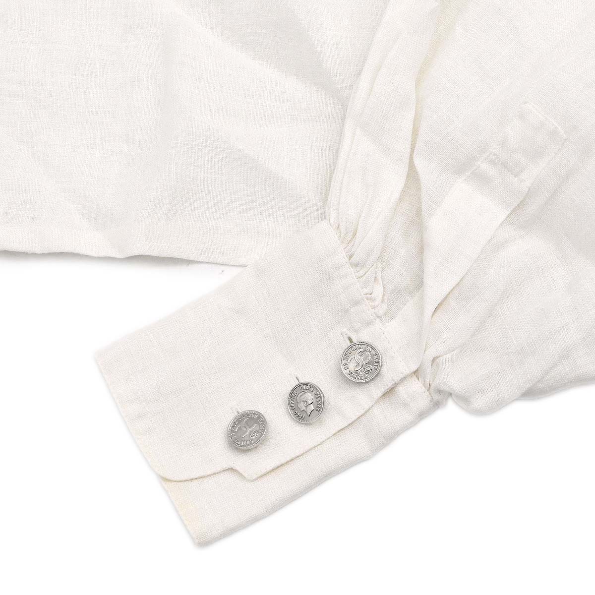 Chanel Blouse Shirt White #38