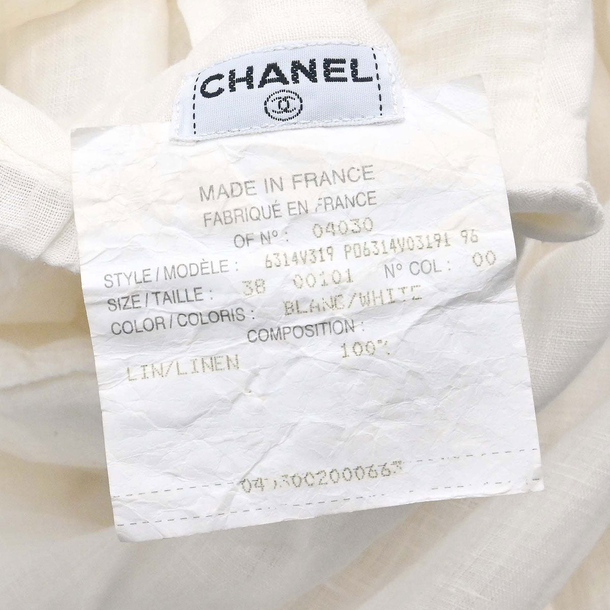Chanel Blouse Shirt White #38