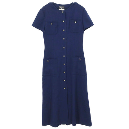 Chanel 1994 Short Sleeve Dress Navy #38
