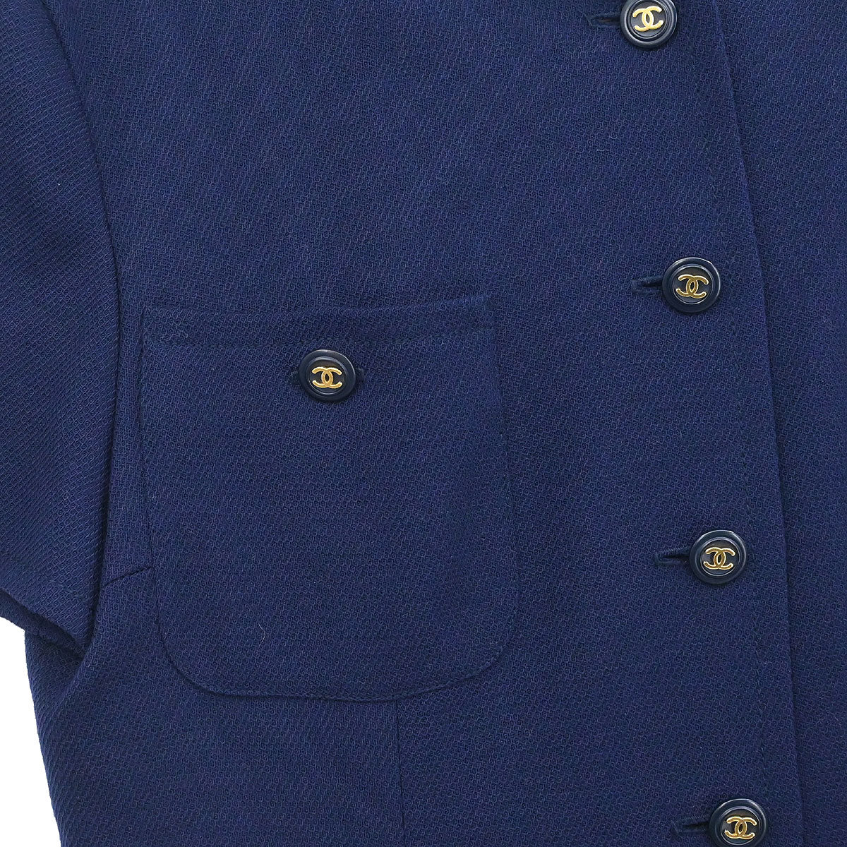Chanel 1994 Short Sleeve Dress Navy #38