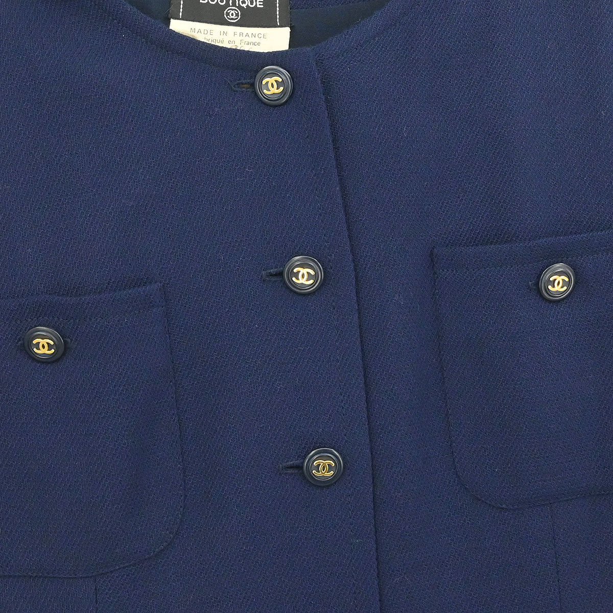 Chanel 1994 Short Sleeve Dress Navy #38