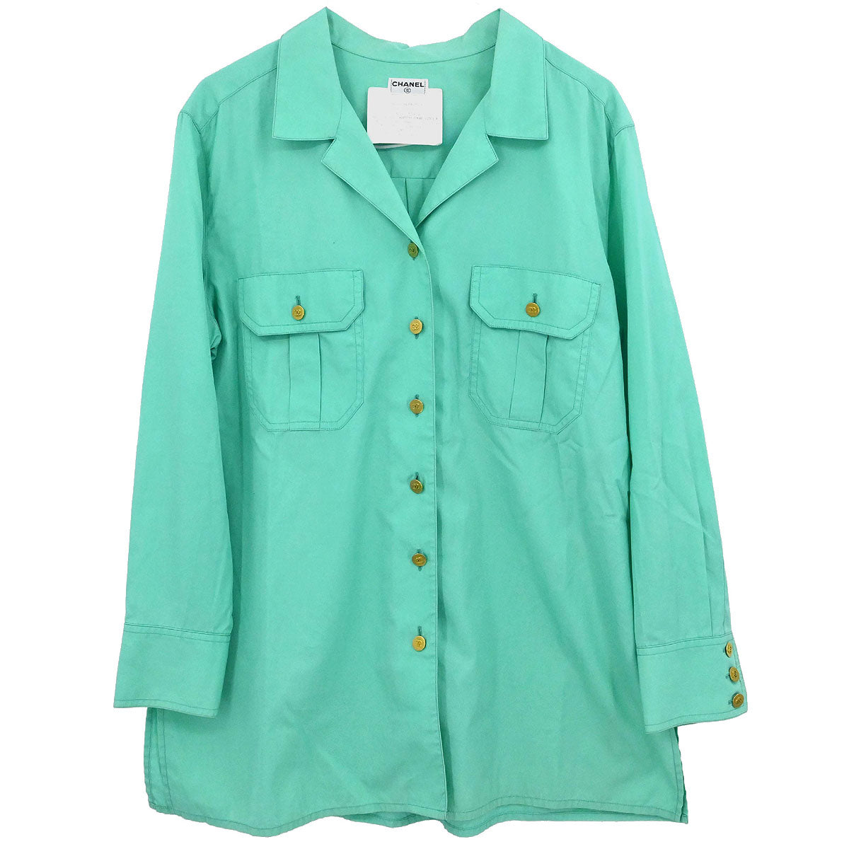 Chanel Blouse Shirt Green #44