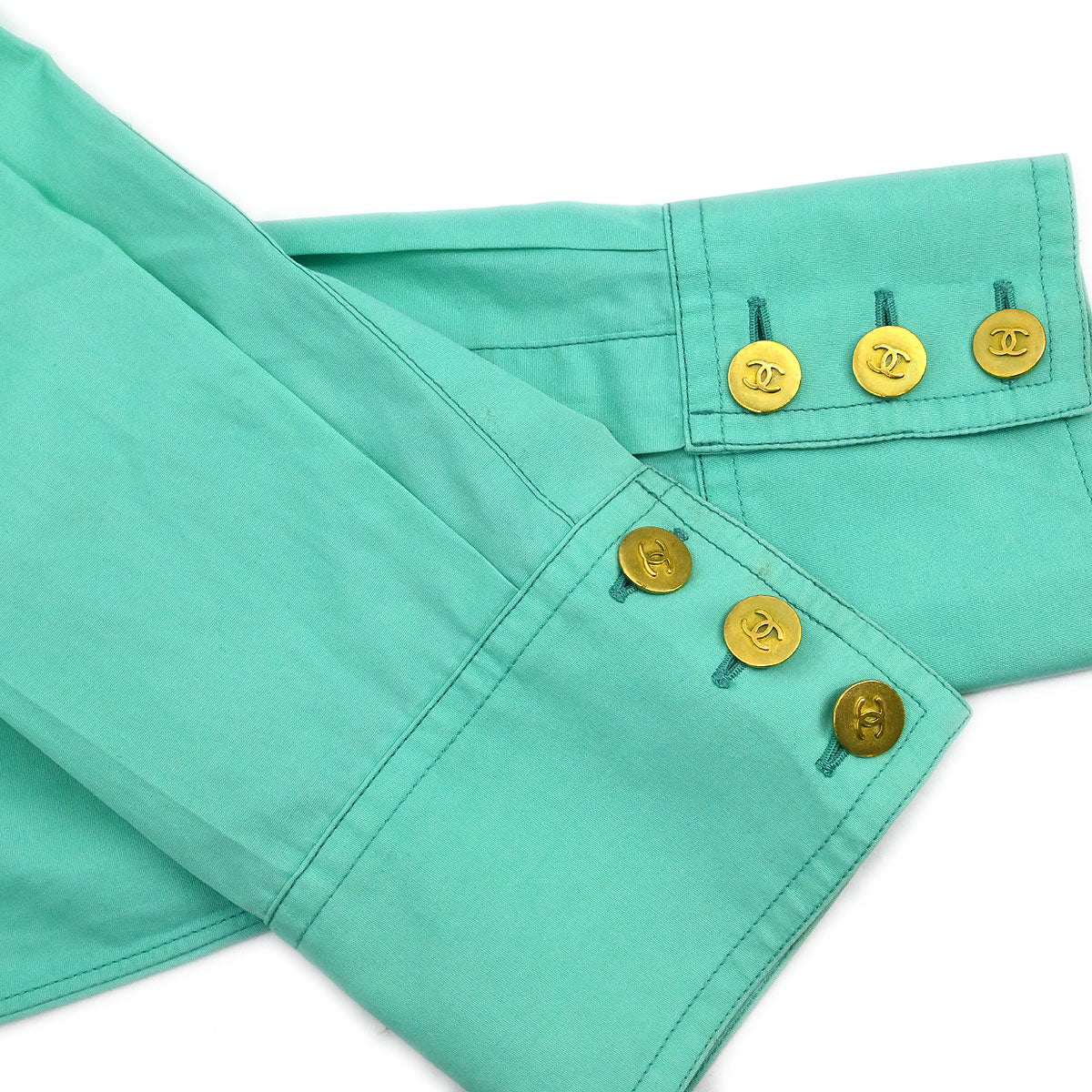 Chanel Blouse Shirt Green #44