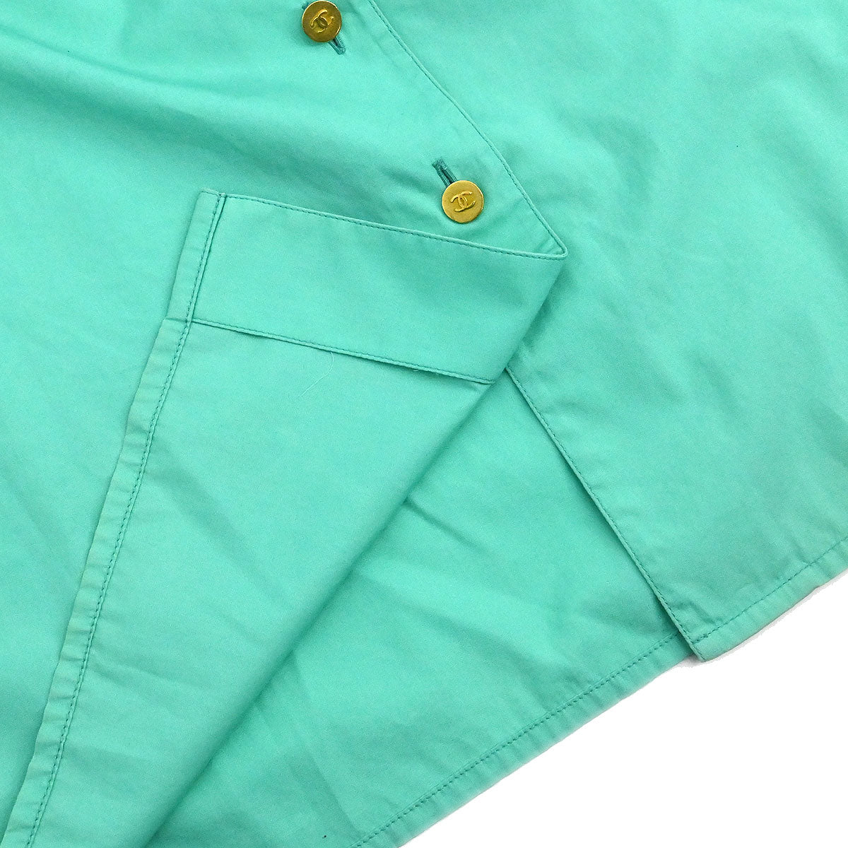 Chanel Blouse Shirt Green #44