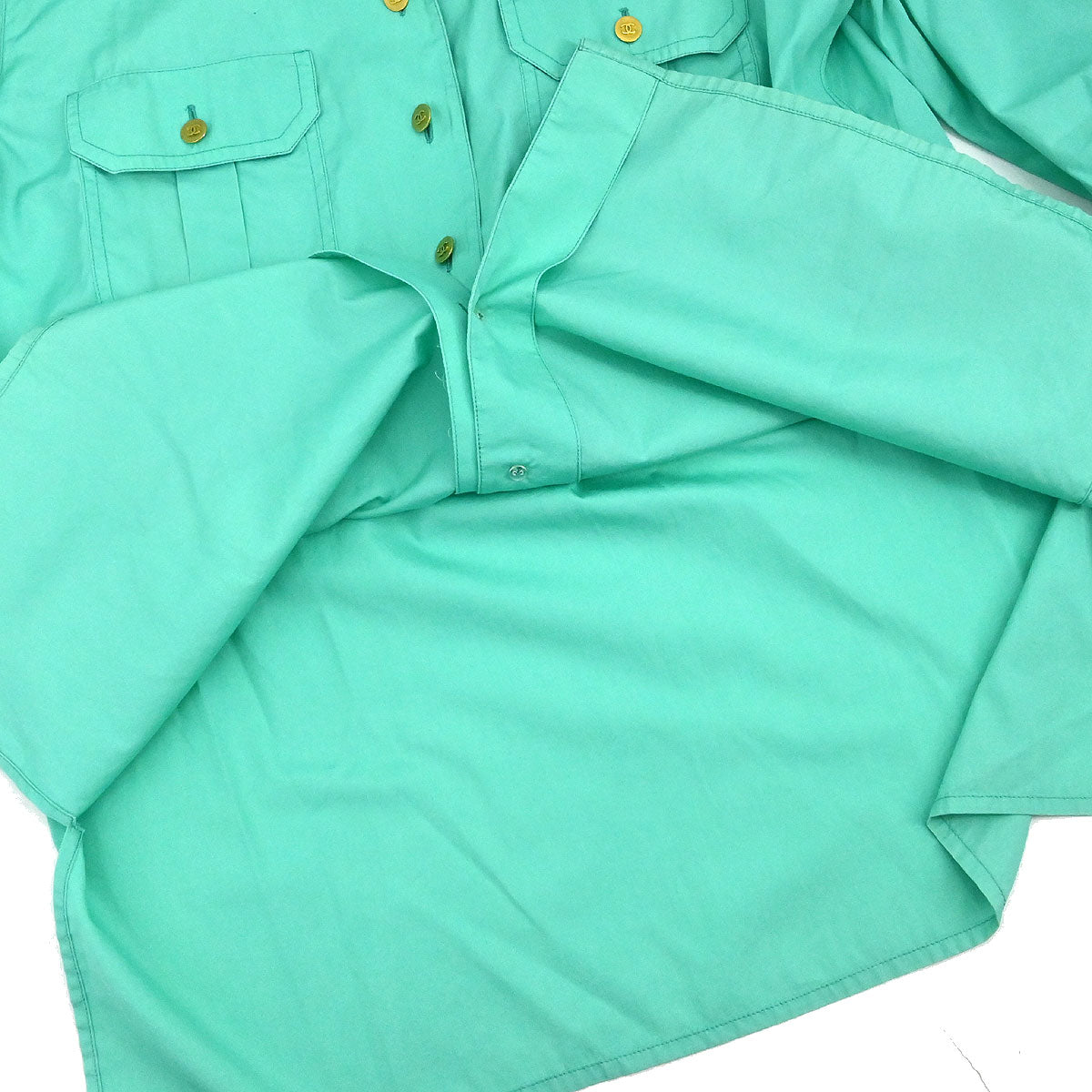 Chanel Blouse Shirt Green #44